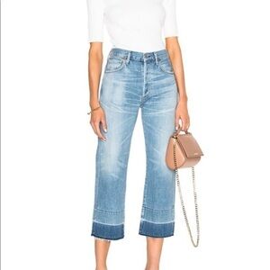 Citizens of Humanity Cora Crop Relaxed Undone Hem Jeans